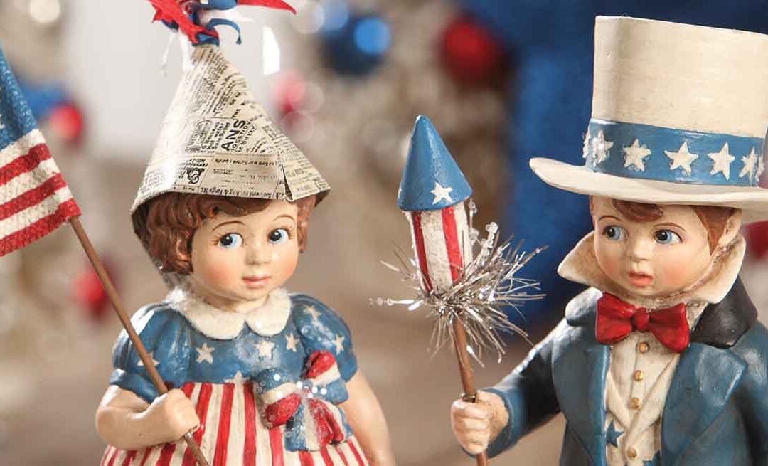 Bethany Lowe Designs Americana Boy and Girl _ Banner