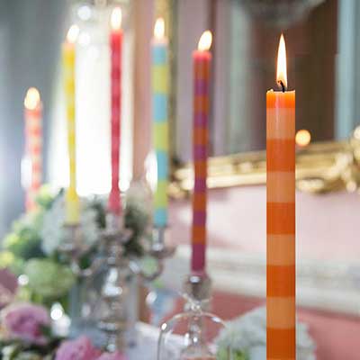 ana designs striped candles