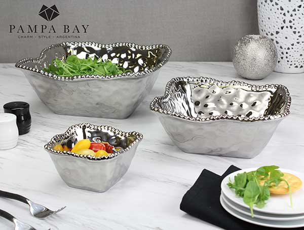 pampa bay wholesale square silver serving bowls