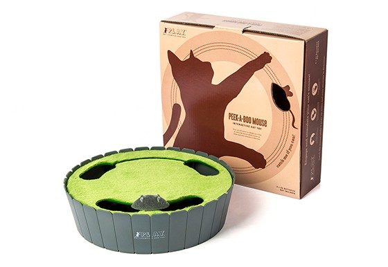 pet play peek-a-boo mouse interactive cat toy