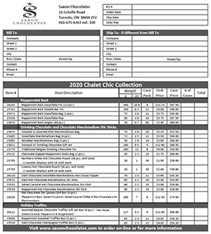 saxon 2020 chalet price list