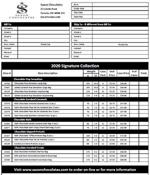 saxon 2020 signature price list