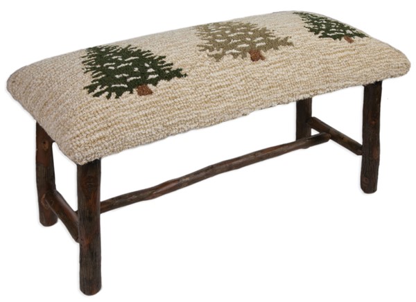 frosted-trees-hand-hooked-wool-hickory-bench-wholesale-chandler-4-corners